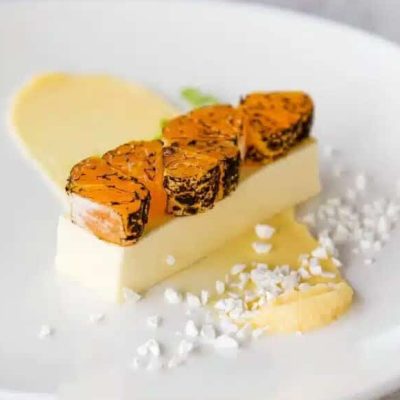 Yoghurt Pelte (Jelly) with Lemon Curd and Mandarin